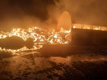 Pożar hali z odpadami, Koniecpol