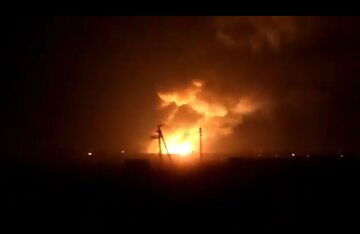 Pożar składu amunicji w mieście Bałaklija
