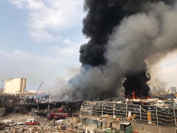 Pożar w porcie w Bejrucie