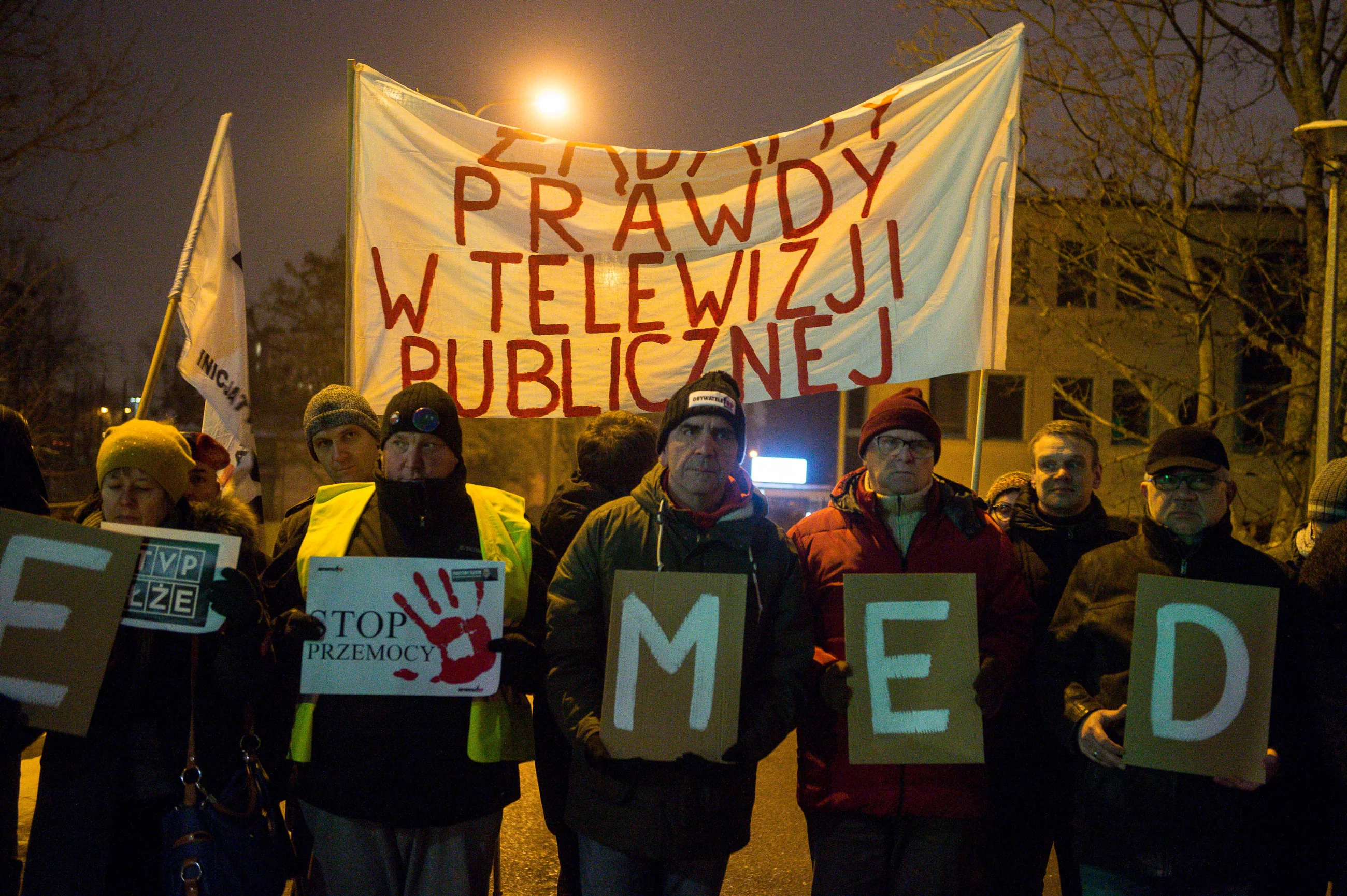 Protest przed siedzibą TVP