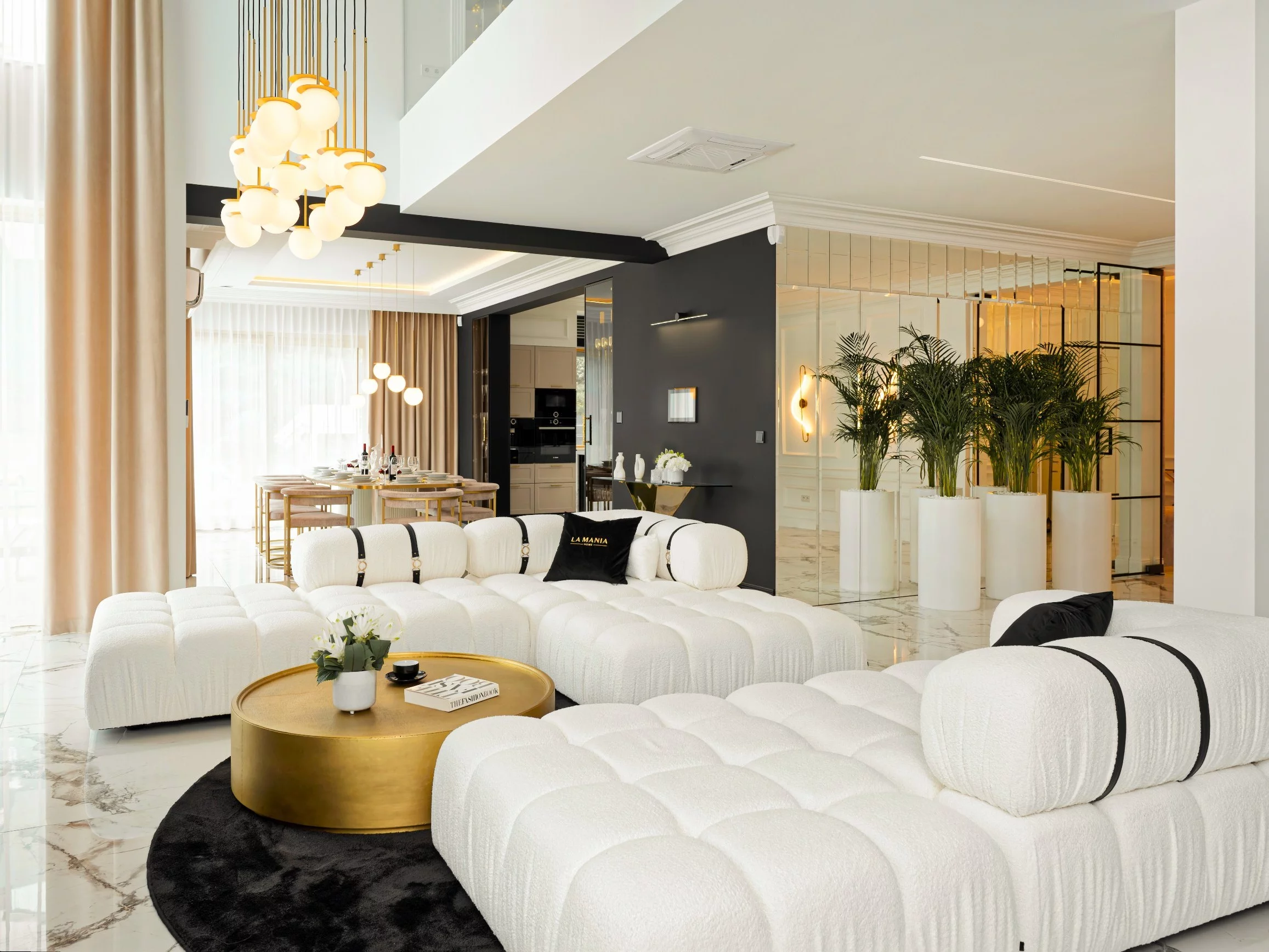 Salon w domu o powierzchni 440 mkw, projekt i realizacja ARTchitektura Michalewicz