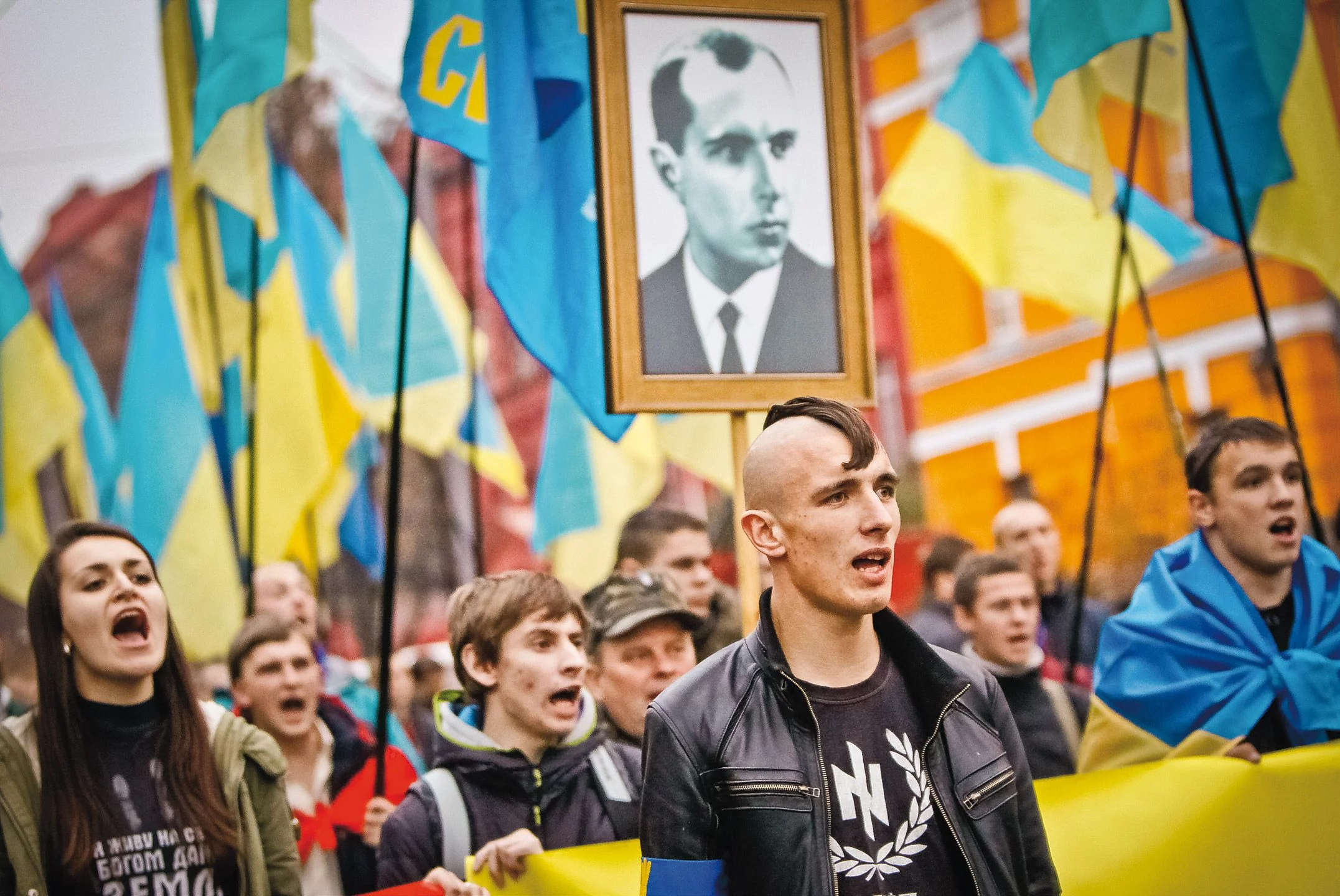 Demonstracja ukraińskich nacjonalistów w Kijowie