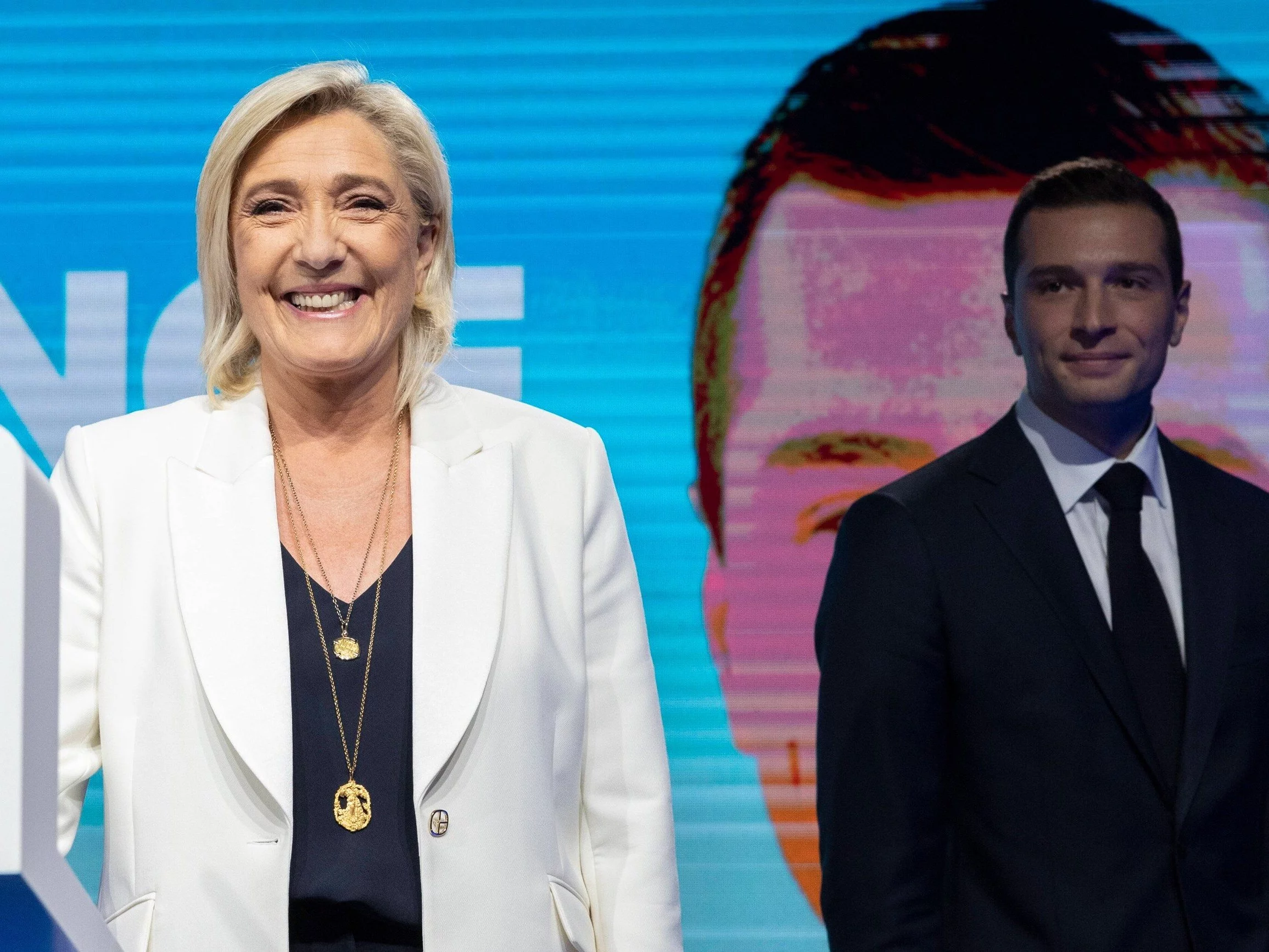 Marine Le Pen i Jordan Bardella, szef Zjednoczenia Narodowego