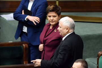 Premier Beata Szydło i prezes PiS Jarosław Kaczyński
