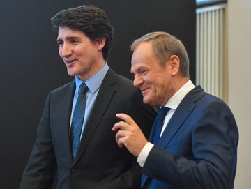 Premier Kanady Justin Trudeau i premier Donald Tusk