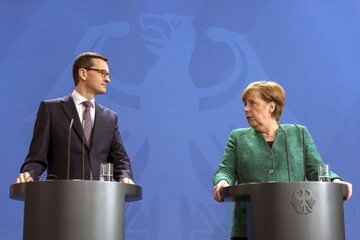 Premier Mateusz Morawiecki i kanclerz Angela Merkel