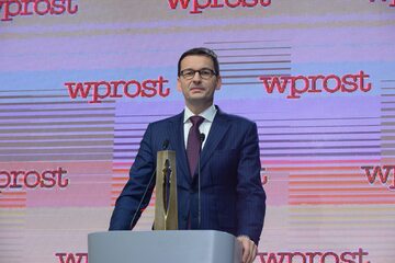Premier Mateusz Morawiecki na gali Człowieka Roku 2017 tygodnika "Wprost"