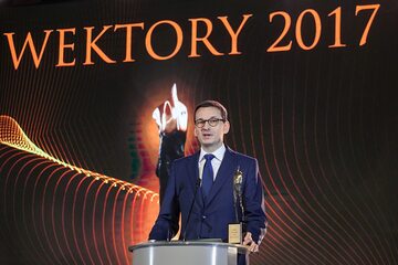 Premier Mateusz Morawiecki na gali Wektory 2017