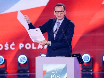 Premier Mateusz Morawiecki na konwencji PiS-u