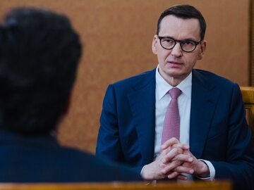 Premier Mateusz Morawiecki podczas wywiadu dla Wprost