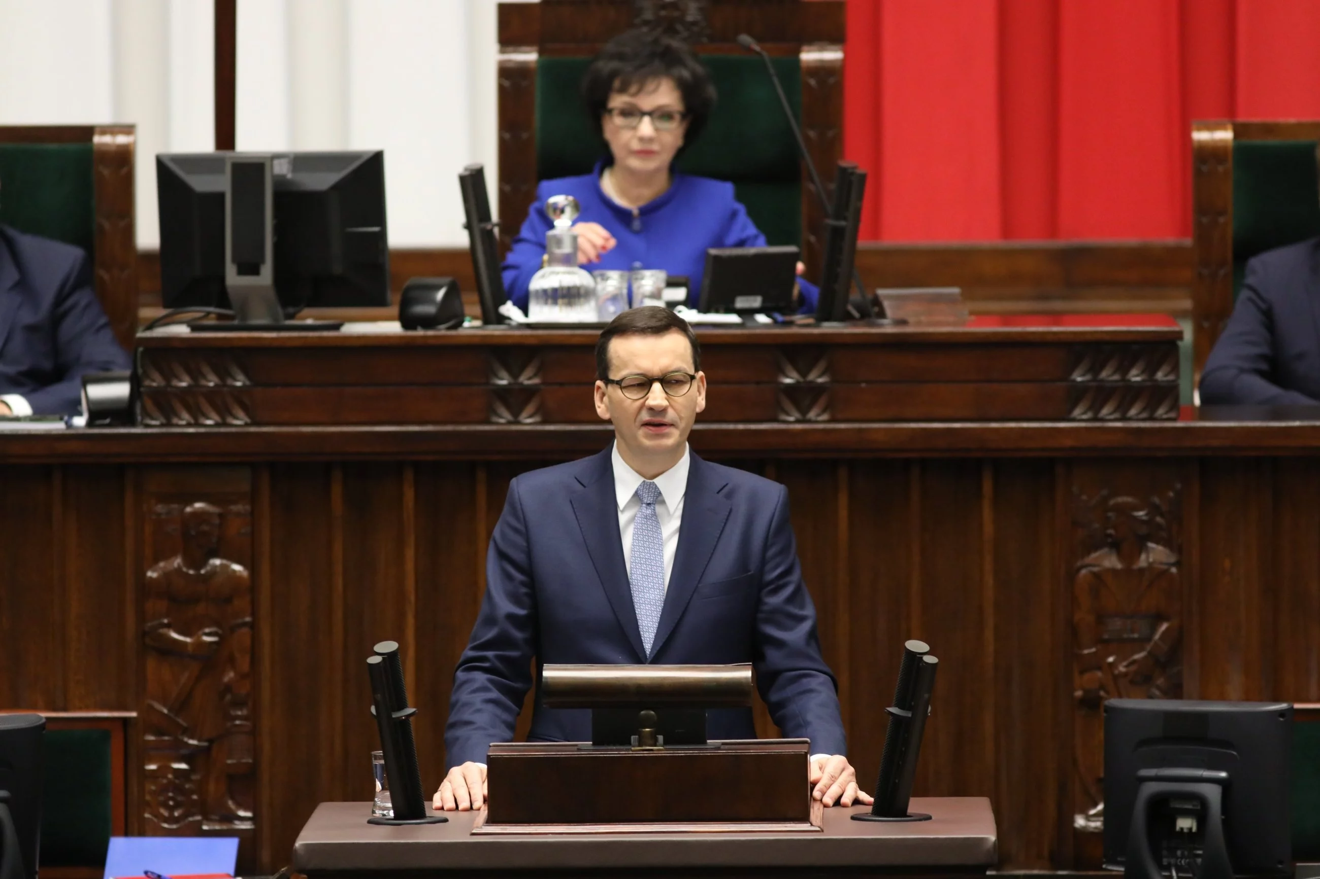 Mateusz Morawiecki podczas wygłaszania expose