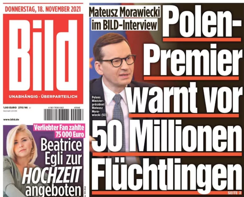 Mateusz Morawiecki na okładce gazety „Bild”