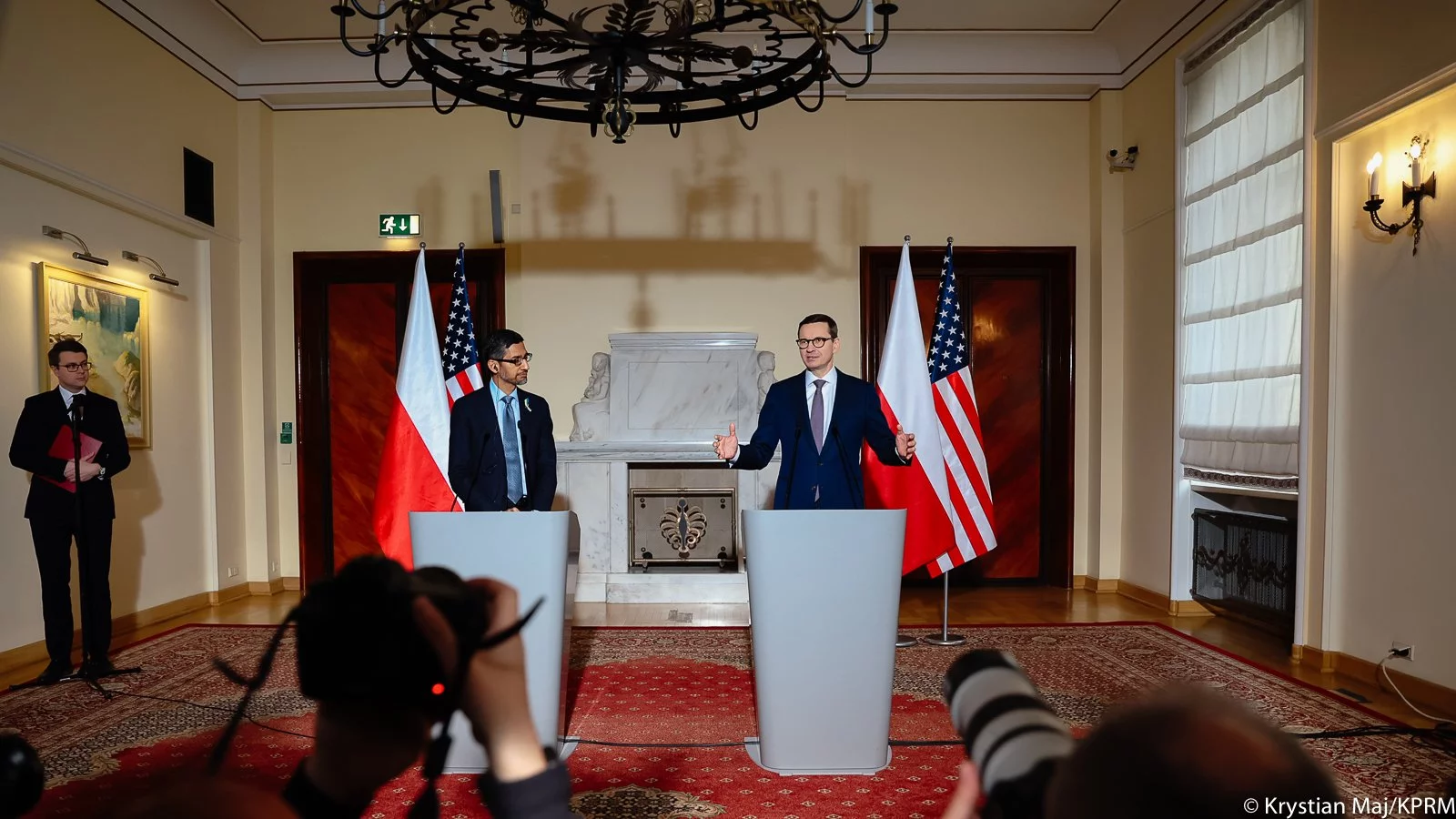 Sundar Pichai i Mateusz Morawiecki