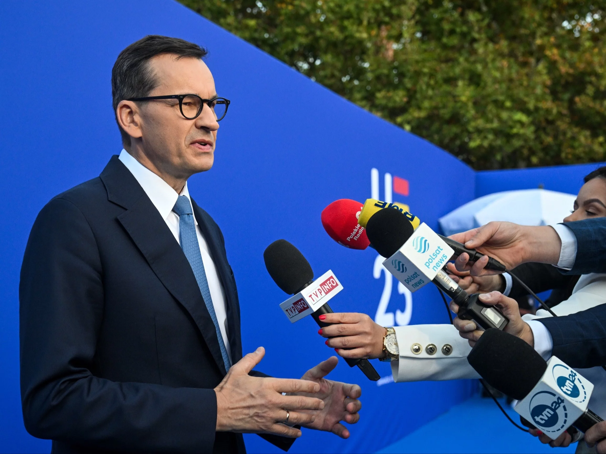 Premier Mateusz Morawiecki podczas nieformalnego szczytu Rady Europejskiej w Grenadzie