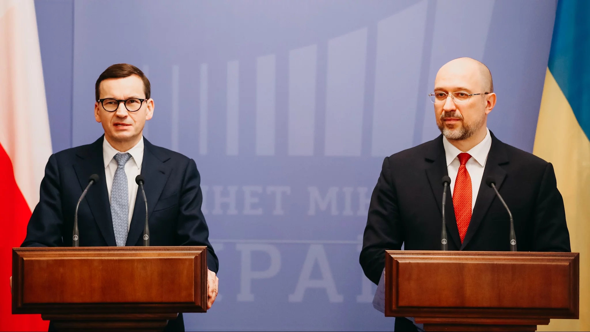 Mateusz Morawiecki i Denys Szmyhal