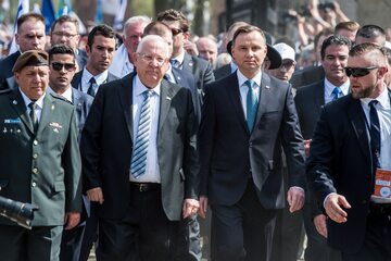 Prezydenci Reuwen Riwlin i Andrzej Duda na Marszu Żywych