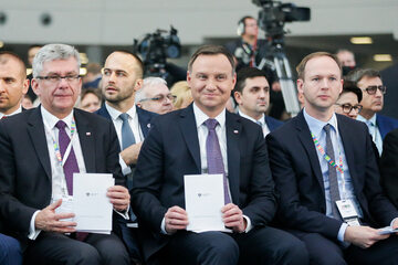Prezydent Andrzej Duda na prezentacji „Konstytucji biznesu” na „Kongresie 590”