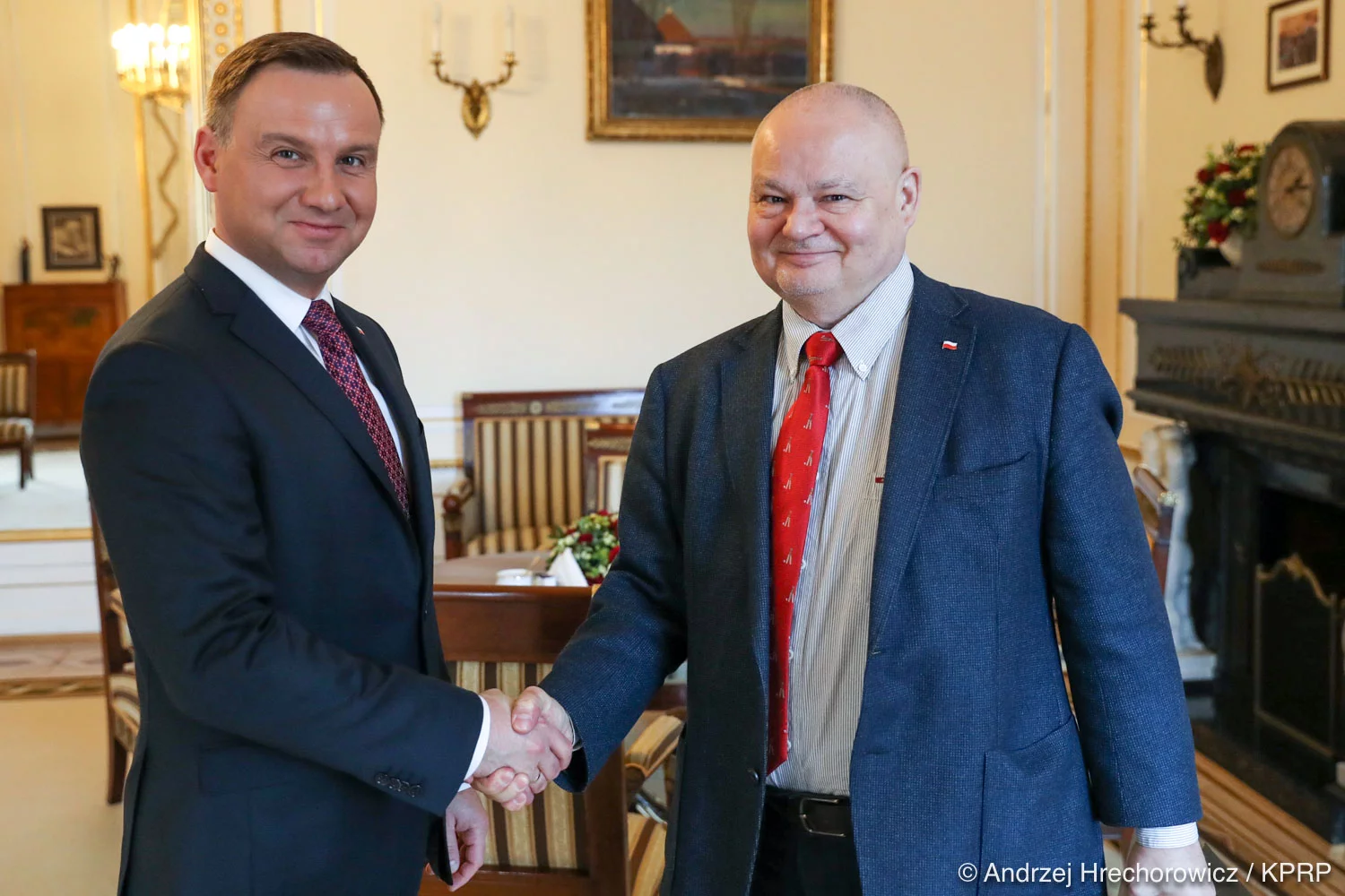 Prezydent Andrzej Duda oraz szef NBP Adam Glapiński