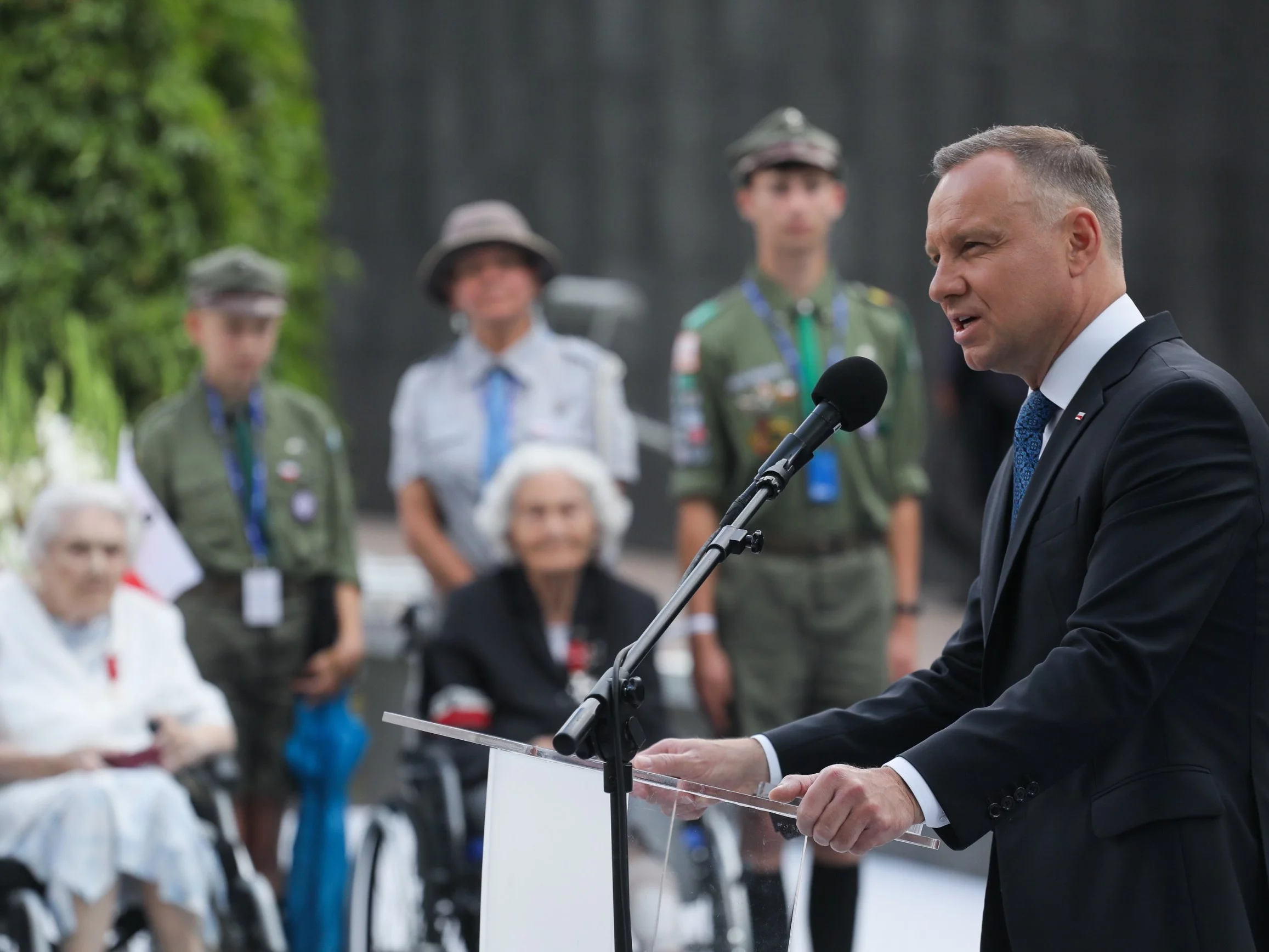 Prezydent Andrzej Duda przemawia na obchodach 79. rocznicy Powstania Warszawskiego