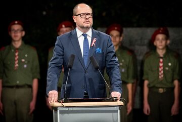 Prezydent Gdańska Paweł Adamowicz podczas uroczystości na Westerplatte, 1 września 2017 roku