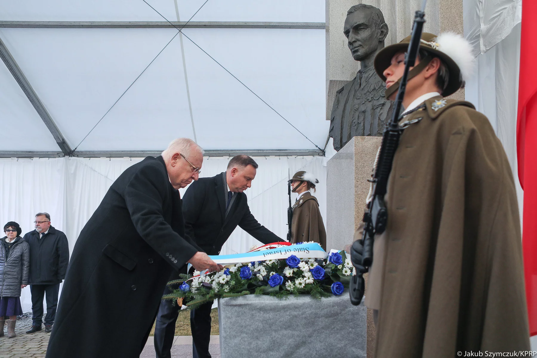 Prezydenci Polski i Izraela  oddali hołd rtm. Witoldowi Pileckiemu.