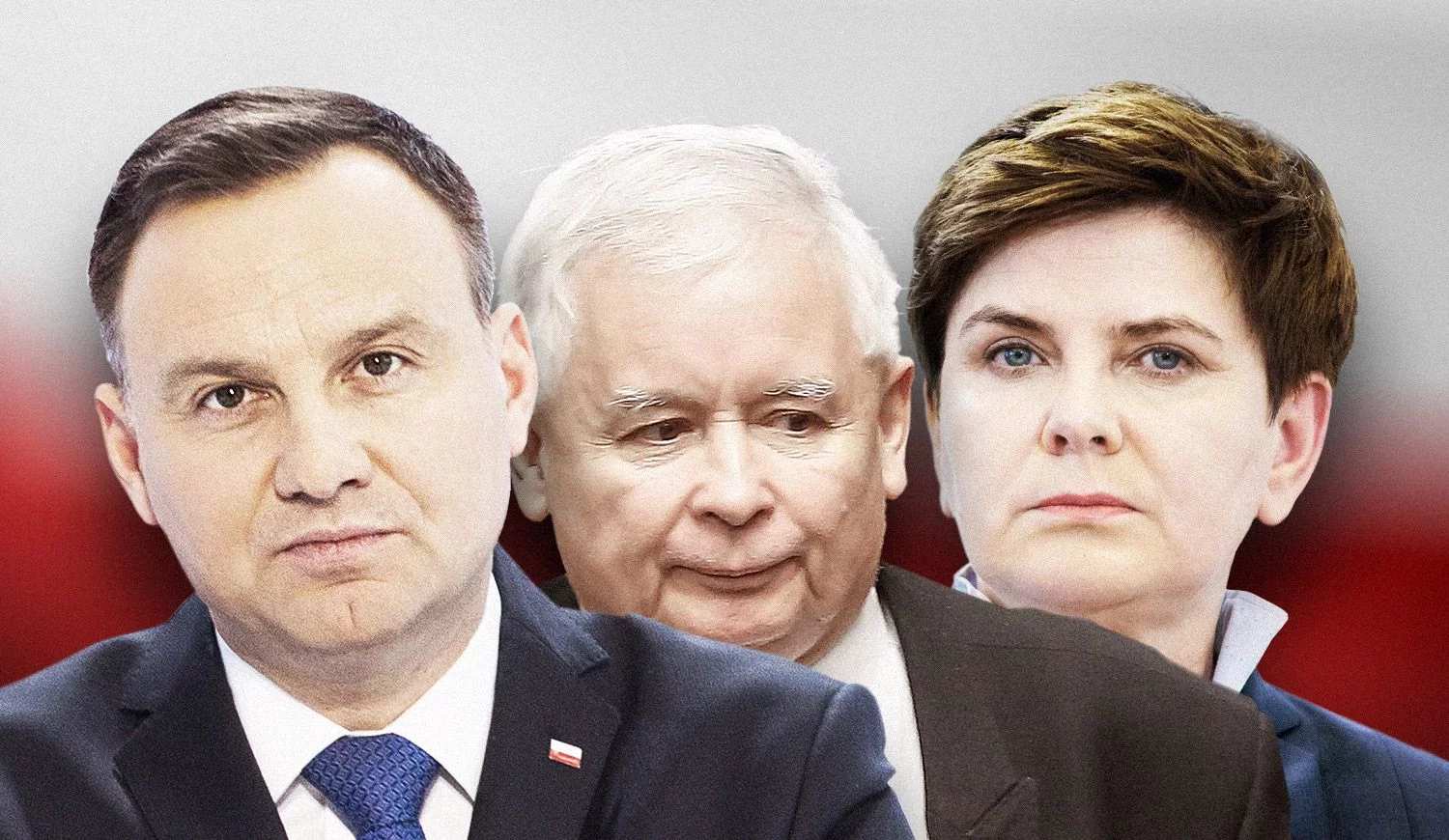 Prezydent Andrzej Duda, prezes PiS Jarosław Kaczyński i premier Beata Szydło