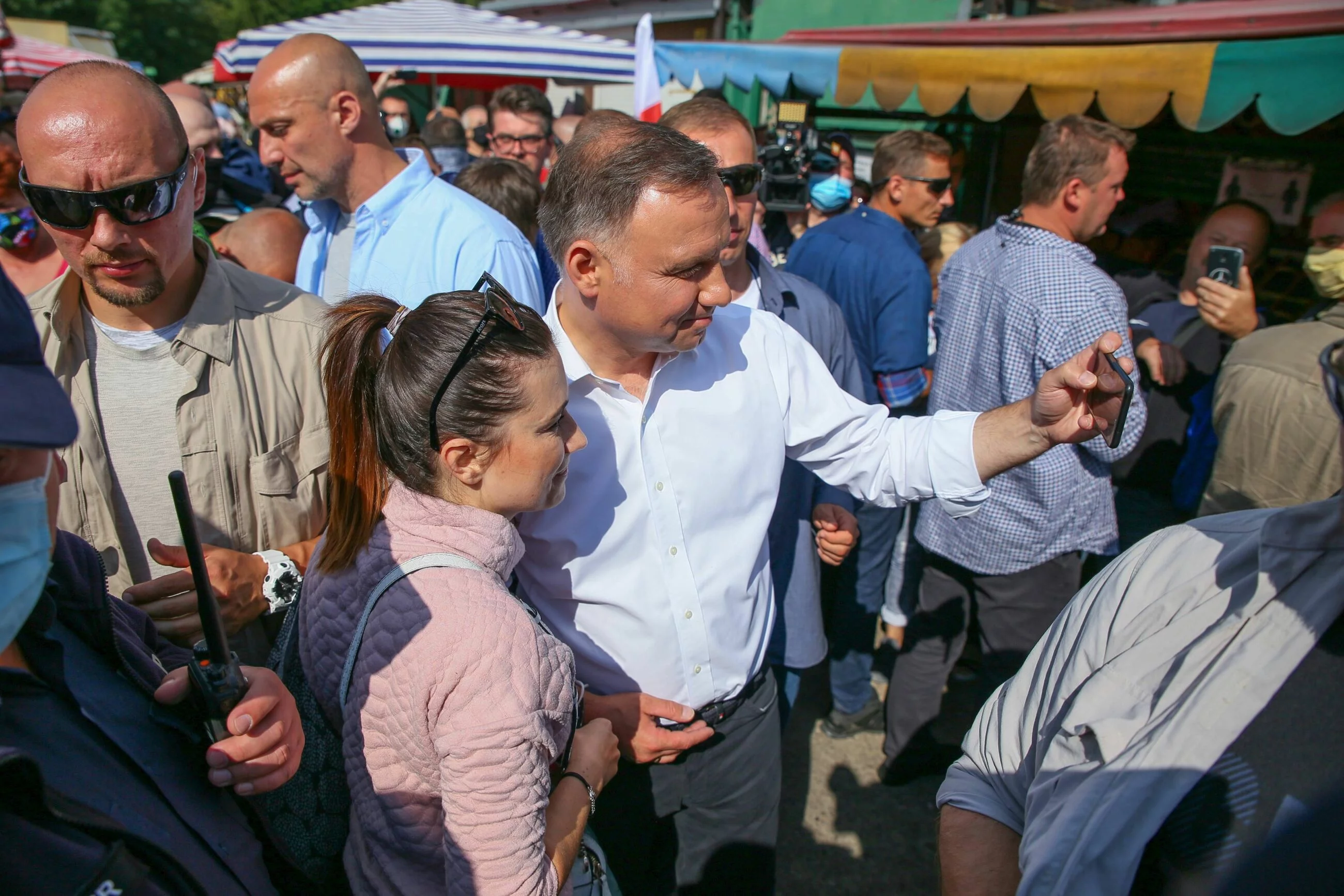 Prezydent Andrzej Duda w trakcie spotkania z wyborcami