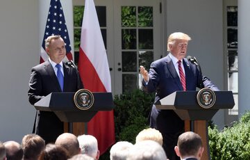 Prezydent Polski Andrzej Duda i prezydent USA Donald Trump