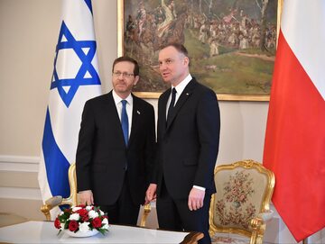 Prezydent Polski Andrzej Duda oraz prezydent Izraela Isaac Herzog