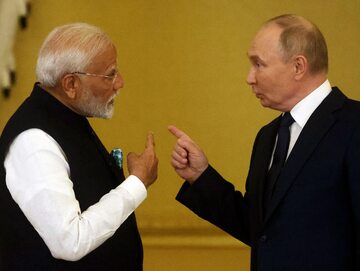 Prezydent Rosji Władimir Putin i premier Indii Narendra Modi