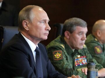 Prezydent Rosji Władimir Putin podczas poprzednich manewrów Zapad