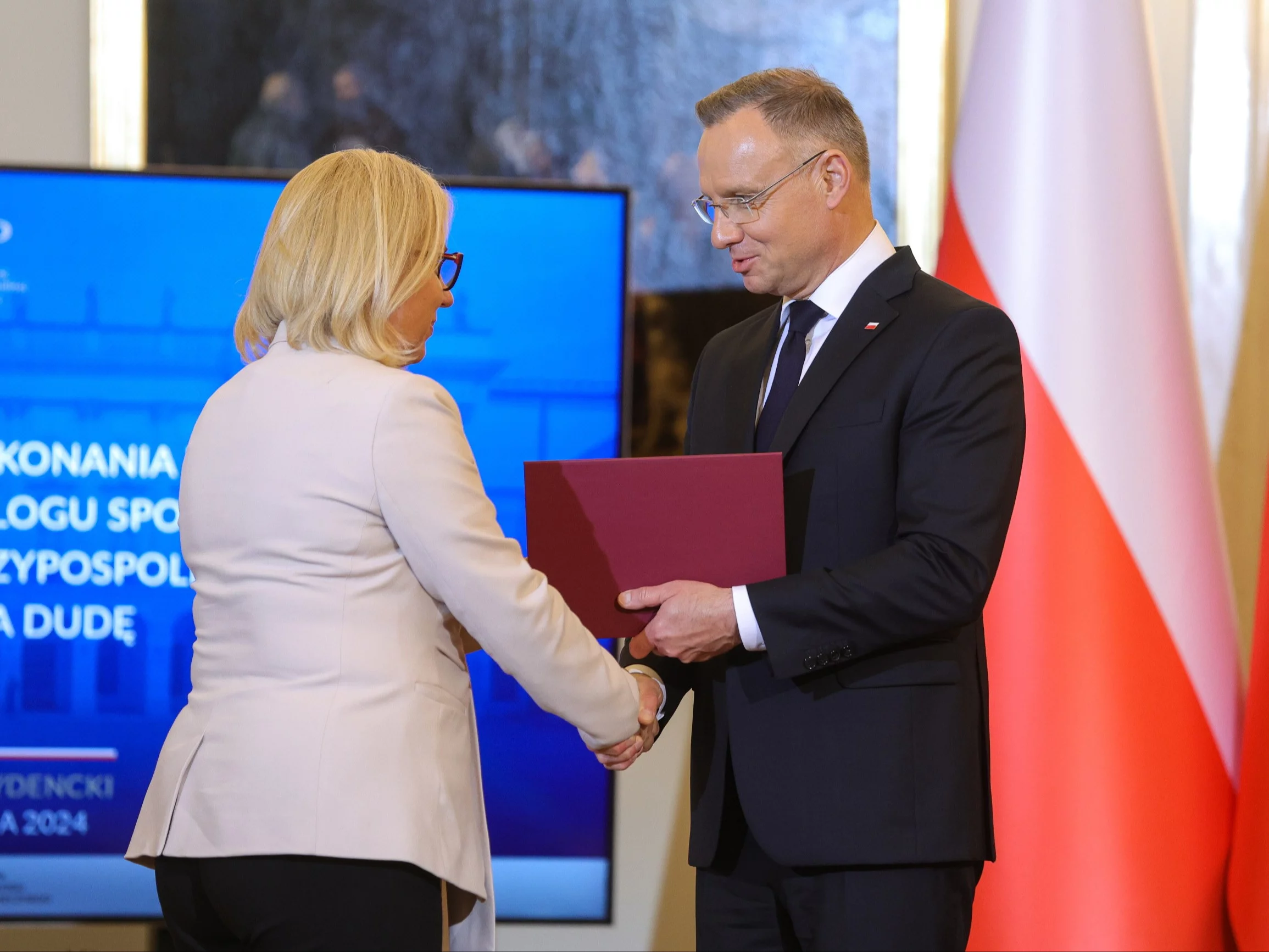 Prezydent RP Andrzej Duda i minister klimatu i środowiska Paulina Hennig-Kloska