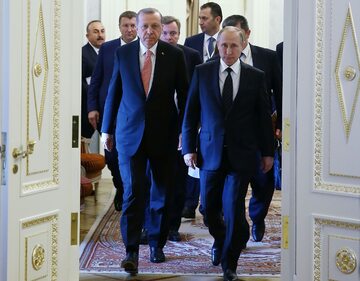 Prezydent Turcji Recep Tayyip Erdogan i prezydent Rosji Władimir Putin