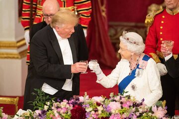 Prezydent USA Donald Trump i królowa Elżbieta II