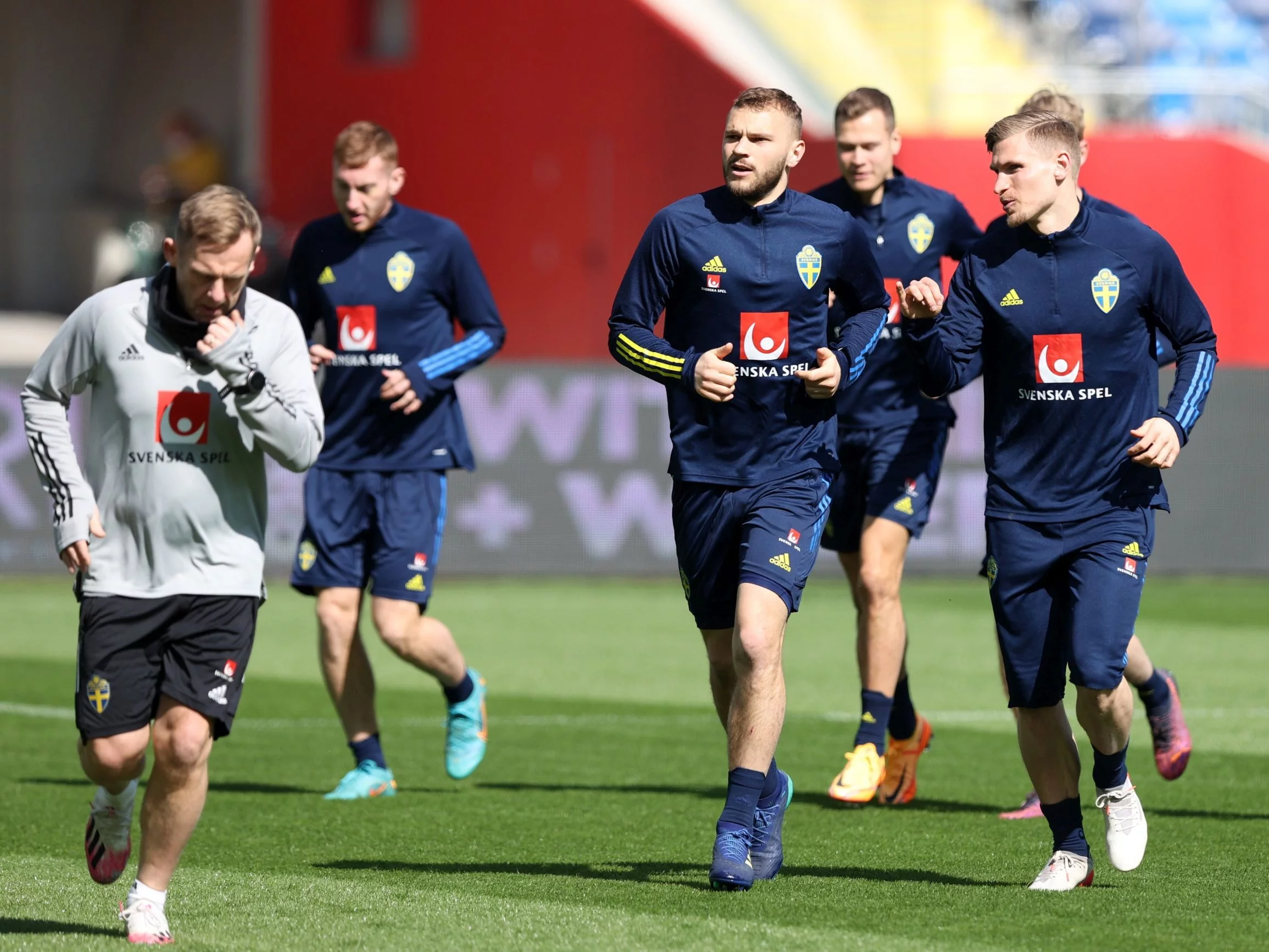 Trening Szwedów przed meczem z Polską