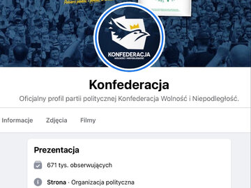 Profil Konfederacji na Facebooku został usunięty