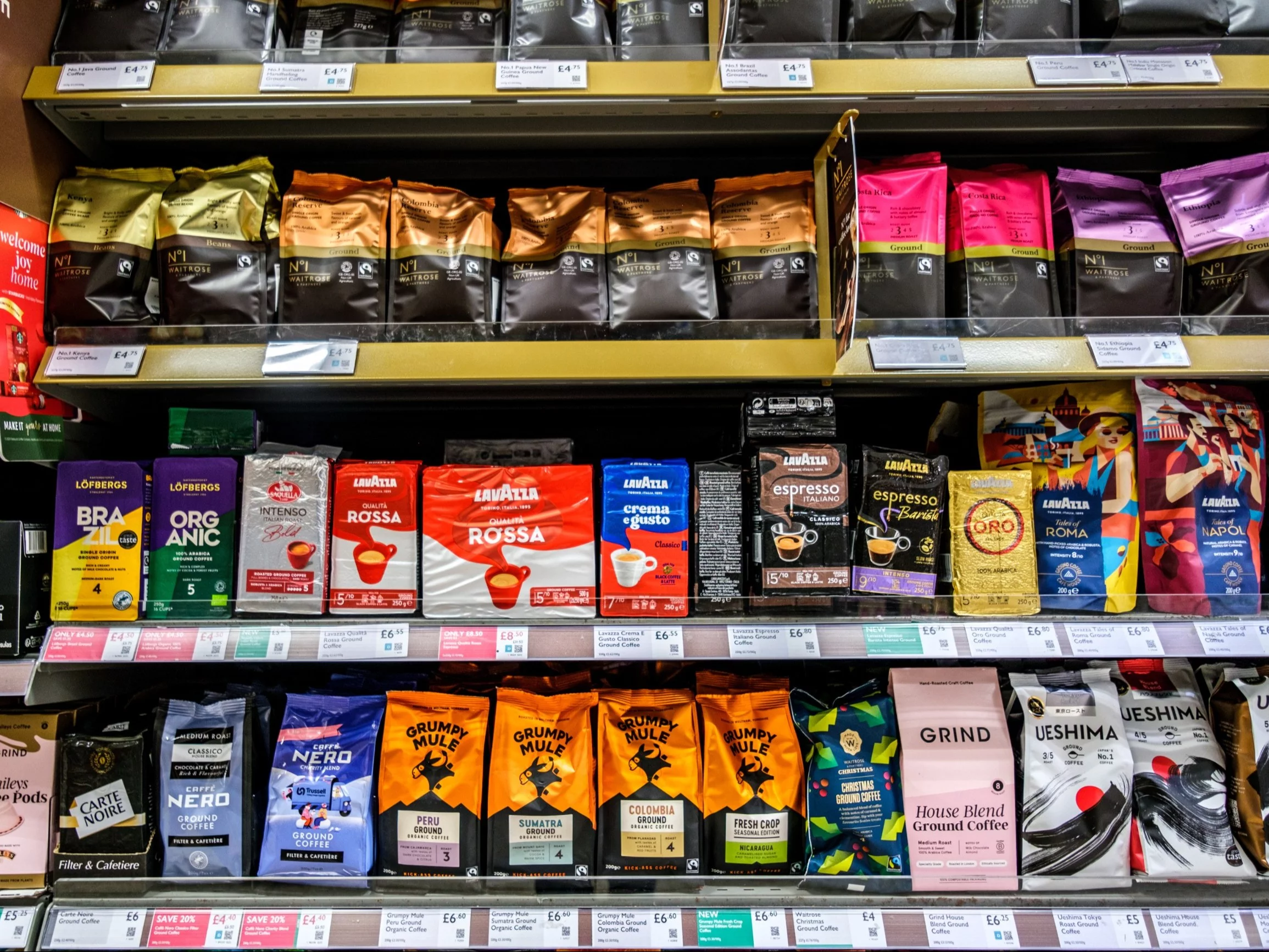 Kawa w supermarkecie