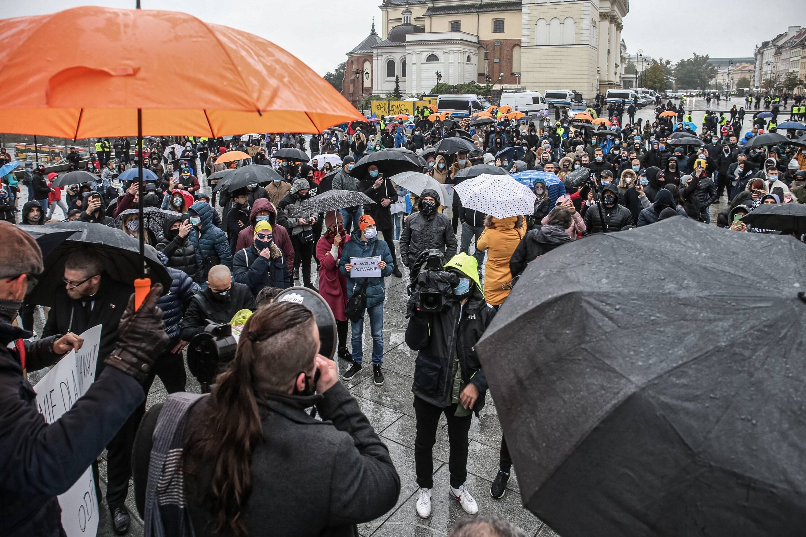 Protest na Placu Zamkowym w Warszawie