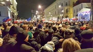 Protest przed Pałacem Prezydenckim