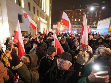 Protest przed siedzibą TAI w Warszawie