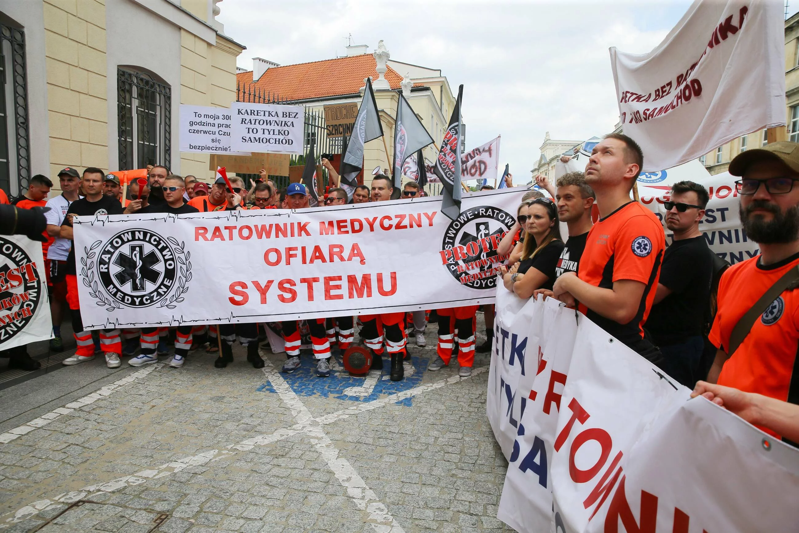 Protest ratowników medycznych w Warszawie