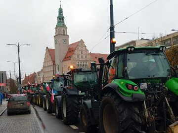 Protest rolników w centrum Olsztyna