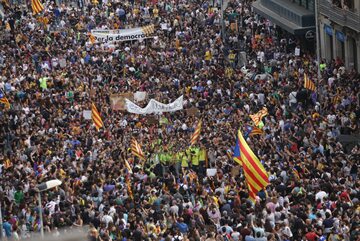 Protest w Barcelonie