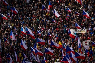 Protest w czeskiej Pradze