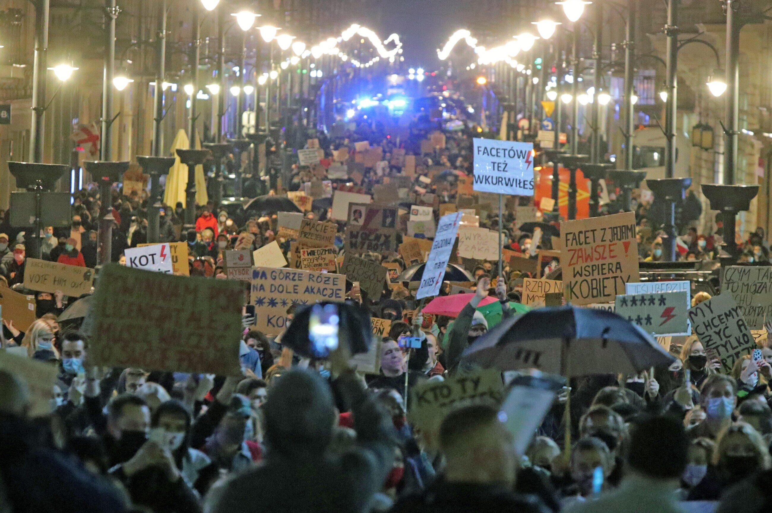 Protest w Łodzi