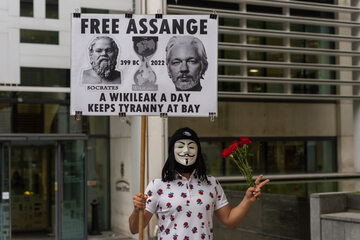 Protest w obronie Juliana Assange'a