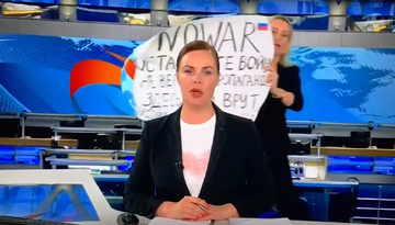 Protest w rosyjskiej telewizji