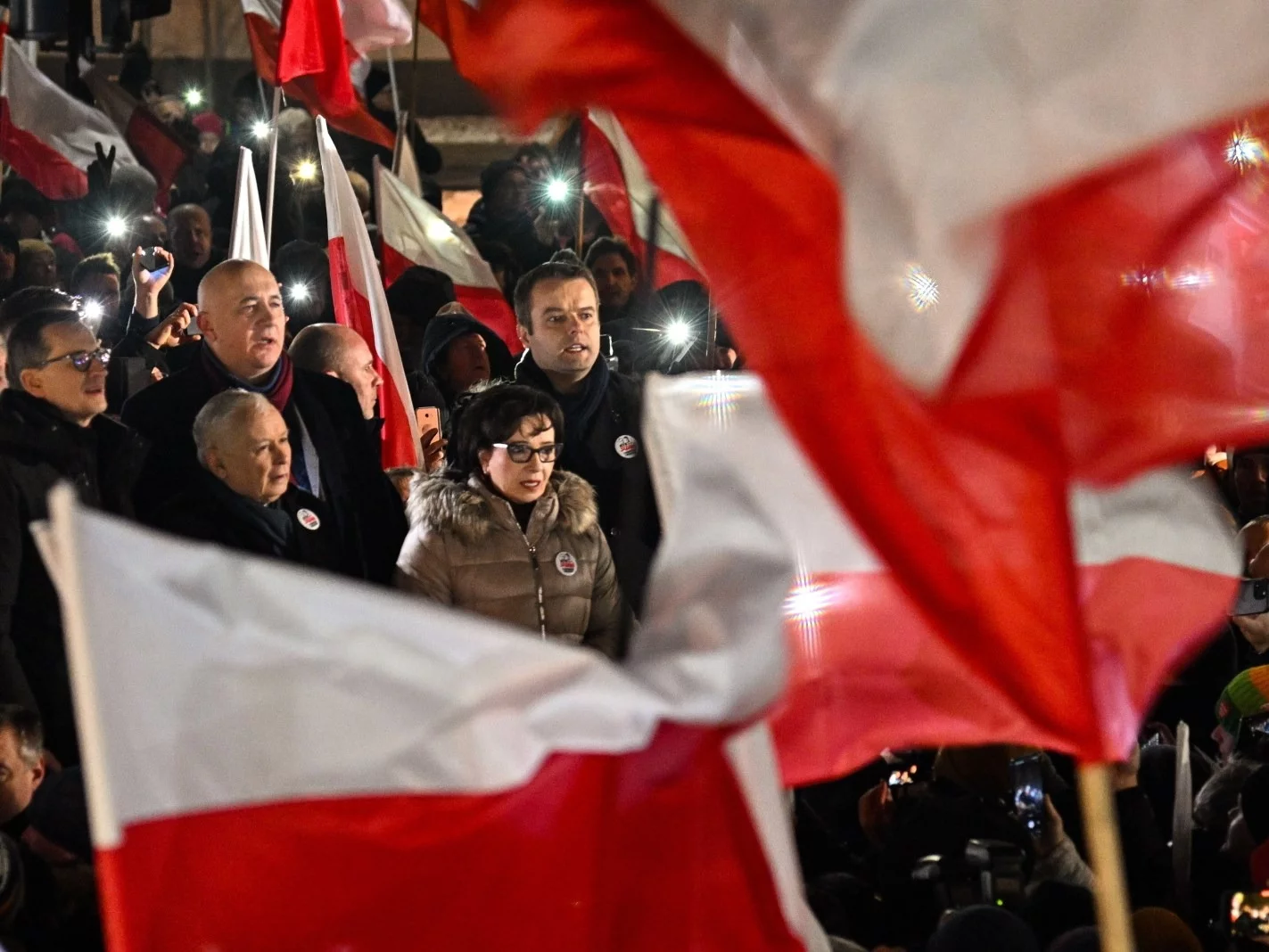 Kaczyński i Morawiecki na Proteście Wolnych Polaków