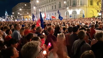 Protest z czwartku 26 lipca na Krakowskim Przedmieściu w Warszawie