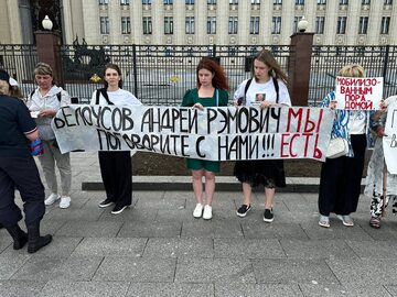 Protest żon rosyjskich żołnierzy w Moskwie, 3 czerwca